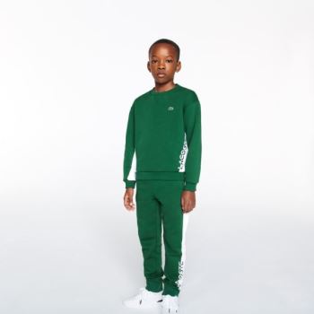 Lacoste Color-Blcoked Fleece Track Pants Dětské - Kalhoty Zelene / Bílé | CZ-WrmemW